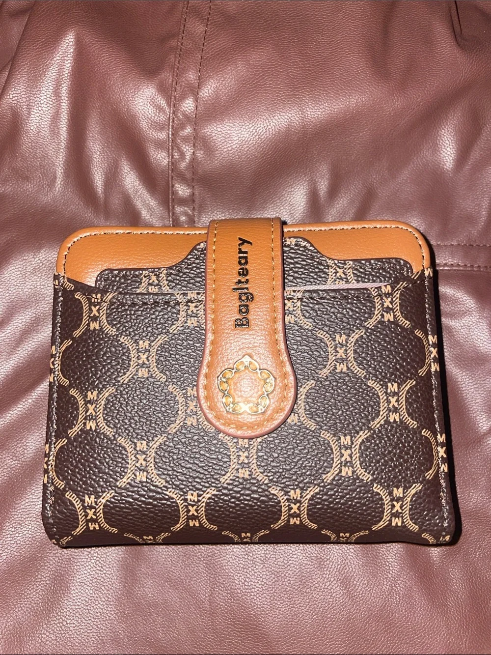 Brown Patterned  Wallet Baglteary